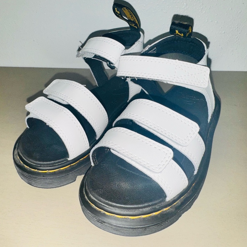 Dr. Martens Kids White Strap Sandals